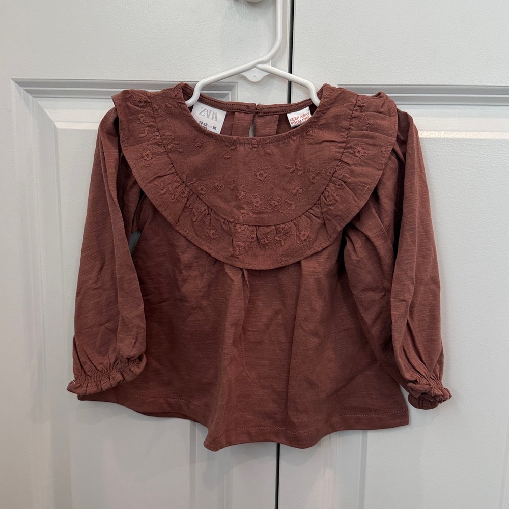 NWT Zara Baby Embroidered Shirt - 12-18m